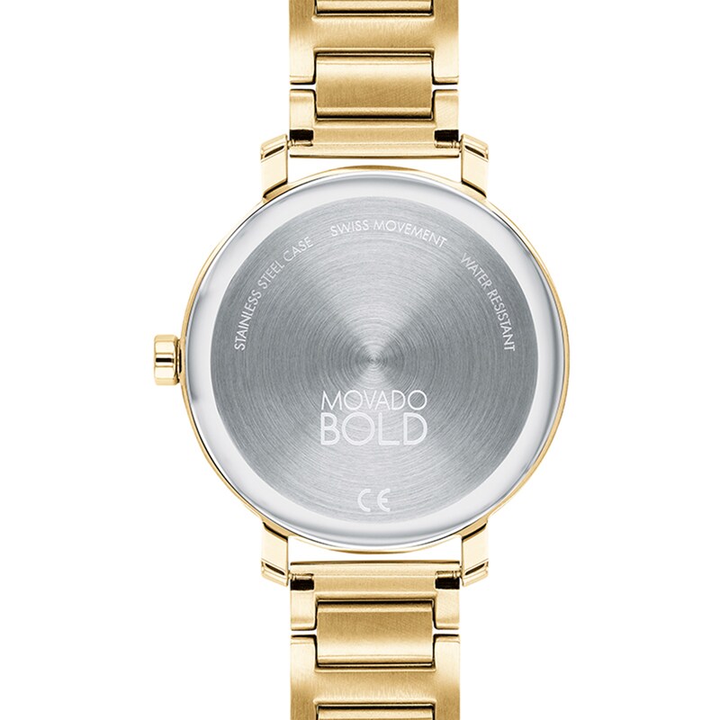 Ladies' Movado Bold® Evolution Crystal Accent Gold-Tone IP Watch with Gold-Tone Dial (Model: 3600705)