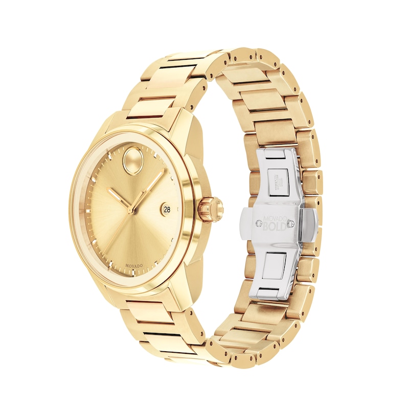 Men's Movado Bold® Verso Gold-Tone IP Watch with Gold-Tone Dial (Model: 3600735)