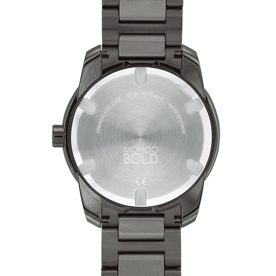Men's Movado BoldÂ® Verso Gunmetal Grey IP Watch with Grey Dial (Model: 3600736)