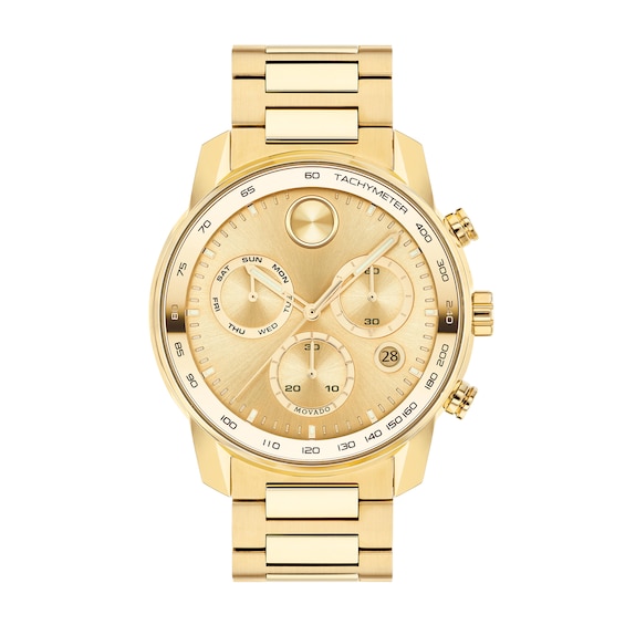 Men's Movado BoldÂ® Verso Gold-Tone IP Chronograph Watch with Gold-Tone Dial (Model: 3600741)