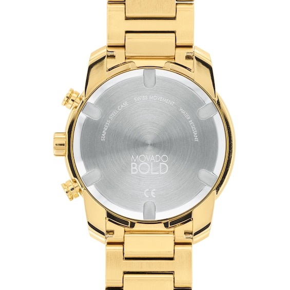 Men's Movado BoldÂ® Verso Gold-Tone IP Chronograph Watch with Gold-Tone Dial (Model: 3600741)