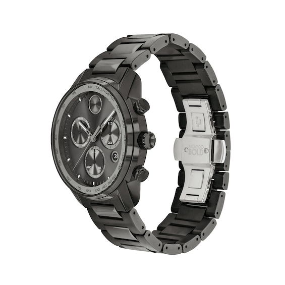Men's Movado BoldÂ® Verso Gunmetal Grey IP Chronograph Watch with Grey Dial (Model: 3600867)