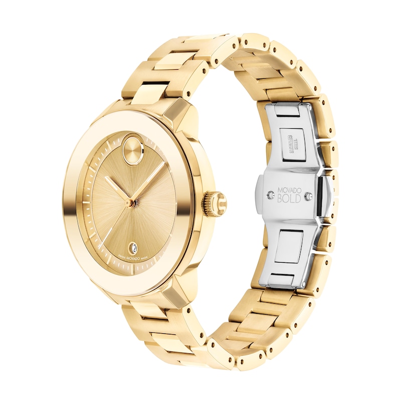 Main Image 2 of Ladies' Movado Bold® Verso Gold-Tone IP Watch with Gold-Tone Dial (Model: 3600750)