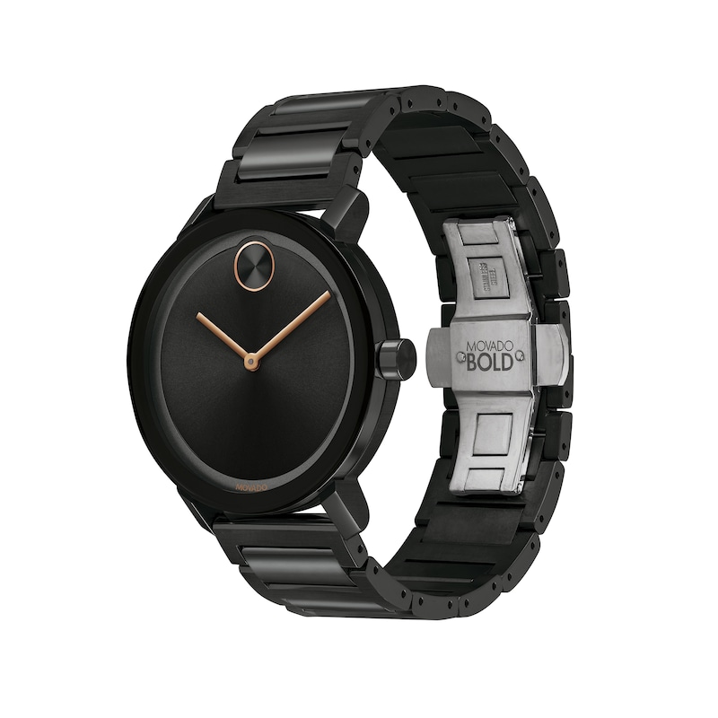 Men's Movado Bold® Evolution Black IP Watch with Black Dial (Model: 3600752)