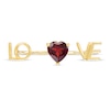 Thumbnail Image 4 of 10.0mm Heart-Shaped Garnet "LOVE" Script Ring in Sterling Silver with 14K Gold Plate