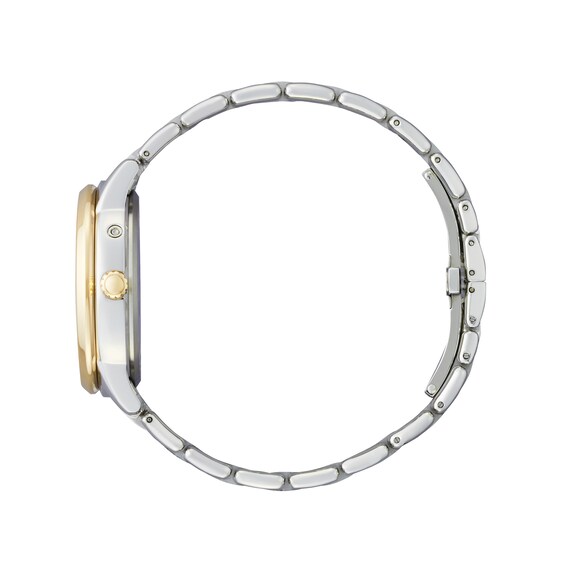 Ladies' Citizen Eco-DriveÂ® Calendrier Diamond Two-Tone Chronograph Watch with Mother-of-Pearl Dial (Model: Fd0004-51D)