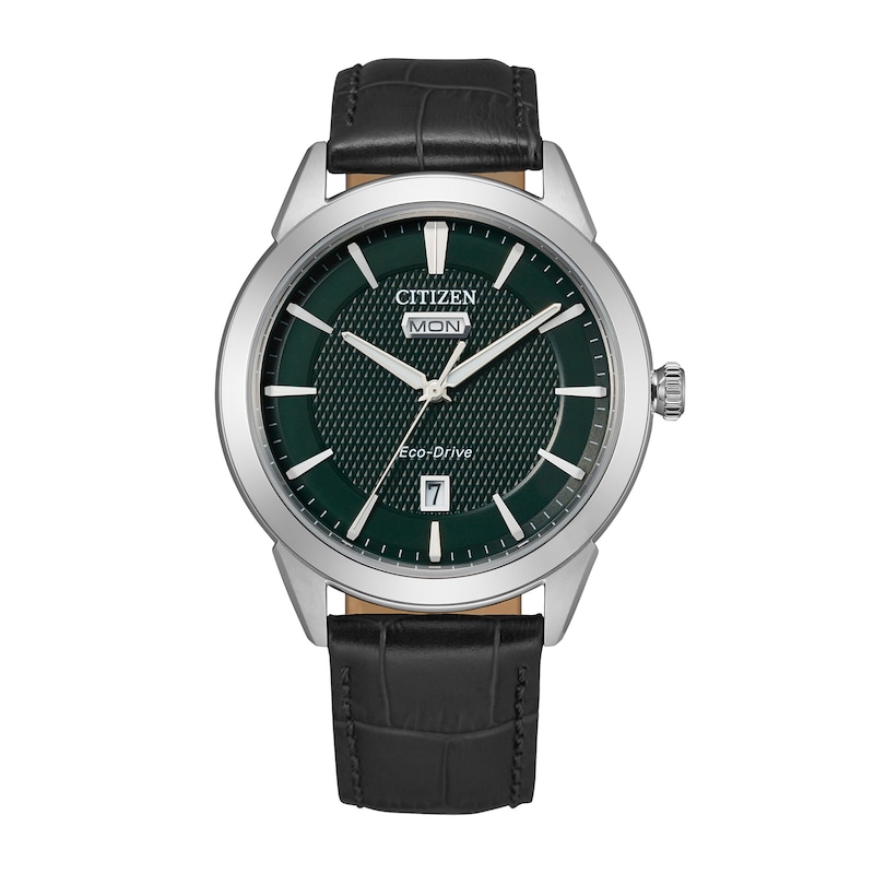 Main Image 1 of Men's Citizen Eco-Drive® Corso Strap Watch with Green Dial (Model: AW0090-02X)