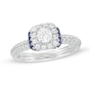 Thumbnail Image 0 of Vera Wang Love Collection 3/4 CT. T.W. Diamond and Blue Sapphire Collar Engagement Ring in 14K White Gold