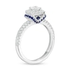 Vera Wang Love Collection 3/4 CT. T.W. Diamond and Blue Sapphire Collar Engagement Ring in 14K White Gold