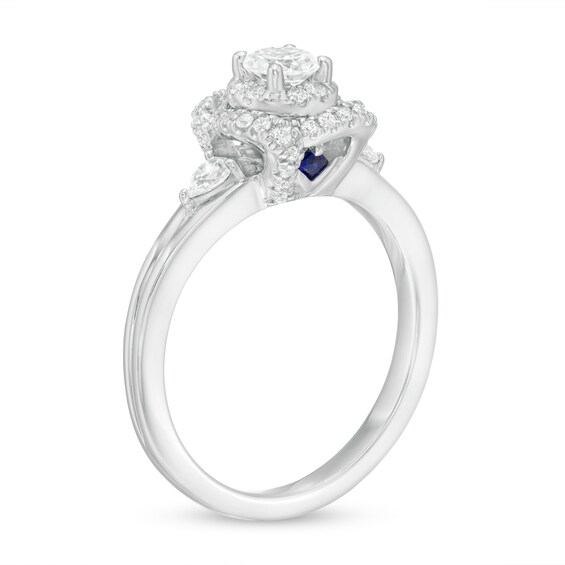 Vera Wang Love Collection 5/8 CT. T.w. Diamond Double Frame Engagement Ring in 14K White Gold