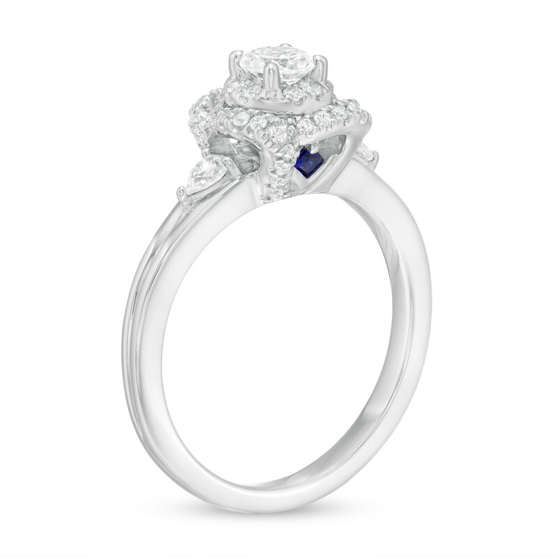 Main Image 3 of Vera Wang Love Collection 5/8 CT. T.W. Diamond Double Frame Engagement Ring in 14K White Gold