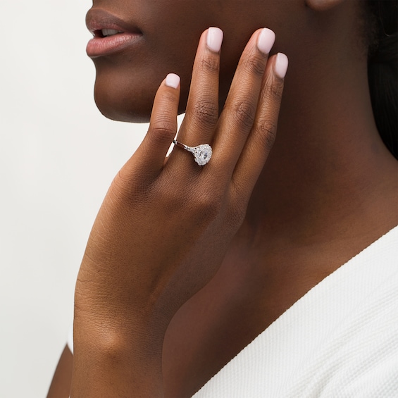 Vera Wang Love Collection 1-3/4 CT. T.w. Oval Diamond Frame Engagement Ring in 14K White Gold
