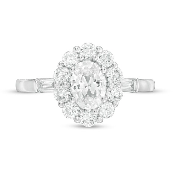 Vera Wang Love Collection 1-3/4 CT. T.w. Oval Diamond Frame Engagement Ring in 14K White Gold