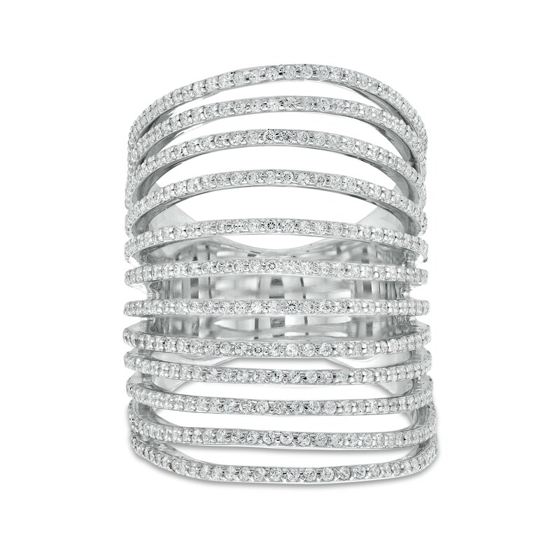 1-1/2 CT. T.W. Diamond Open Multi-Row Ring in 10K White Gold
