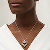 2 CT. T.W. Diamond Double Row Ribbon Heart Pendant in 10K White Gold