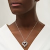 Thumbnail Image 1 of 2 CT. T.W. Diamond Double Row Ribbon Heart Pendant in 10K White Gold