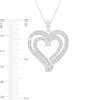 Thumbnail Image 2 of 2 CT. T.W. Diamond Double Row Ribbon Heart Pendant in 10K White Gold