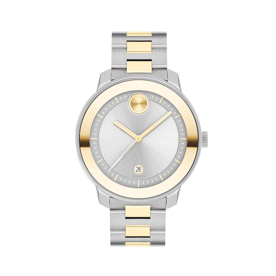Ladies' Movado BoldÂ® Verso Two-Tone IP Watch with Silver-Tone Dial (Model: 3600749)