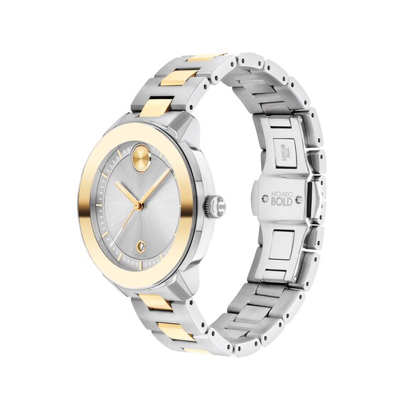 Ladies' Movado BoldÂ® Verso Two-Tone IP Watch with Silver-Tone Dial (Model: 3600749)