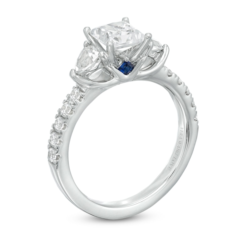 Main Image 3 of Vera Wang Love Collection 1-1/2 CT. T.W. Certified Princess-Cut Diamond Collar Engagement Ring in 14K White Gold (I/SI2)