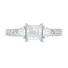 Thumbnail Image 4 of Vera Wang Love Collection 1-1/2 CT. T.W. Certified Princess-Cut Diamond Collar Engagement Ring in 14K White Gold (I/SI2)