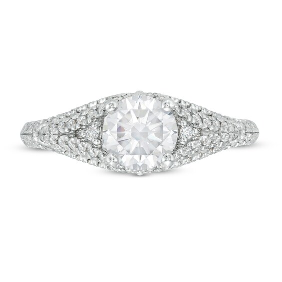 Vera Wang Love Collection 1-3/8 CT. T.w. Certified Diamond Split Shank Engagement Ring in 14K White Gold (I/Si2)