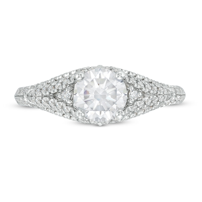 Vera Wang Love Collection 1-3/8 CT. T.W. Certified Diamond Split Shank Engagement Ring in 14K White Gold (I/SI2)
