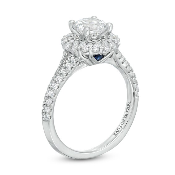 Vera Wang Love Collection 1-5/8 CT. T.w. Certified Diamond Double Frame Engagement Ring in 14K White Gold (I/Si2)