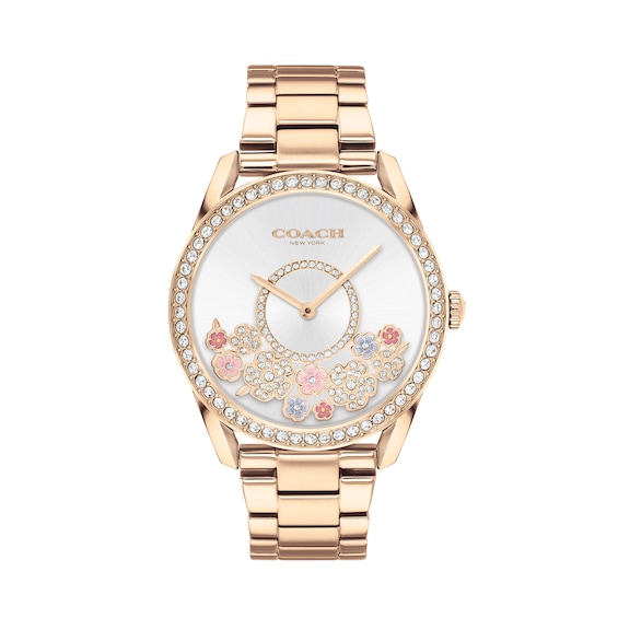Ladies' Coach Preston Crystal Accent Rose-Tone IP Watch with Silver-Tone Dial (Model: 14503776) Ladies' Coach Preston Crystal Accent Rose-Tone IP Watch with Silver-Tone Dial (Model: 14503776)