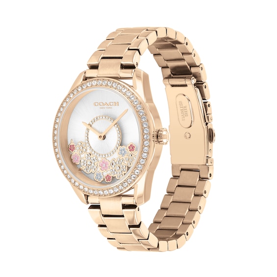 Ladies' Coach Preston Crystal Accent Rose-Tone IP Watch with Silver-Tone Dial (Model: 14503776) Ladies' Coach Preston Crystal Accent Rose-Tone IP Watch with Silver-Tone Dial (Model: 14503776)