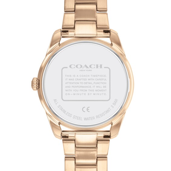 Ladies' Coach Preston Crystal Accent Rose-Tone IP Watch with Silver-Tone Dial (Model: 14503776) Ladies' Coach Preston Crystal Accent Rose-Tone IP Watch with Silver-Tone Dial (Model: 14503776)