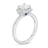 Thumbnail Image 3 of Vera Wang Love Collection 1-1/3 CT. T.W. Certified Cushion-Cut Diamond Frame Engagement Ring in 14K White Gold (I/SI2)
