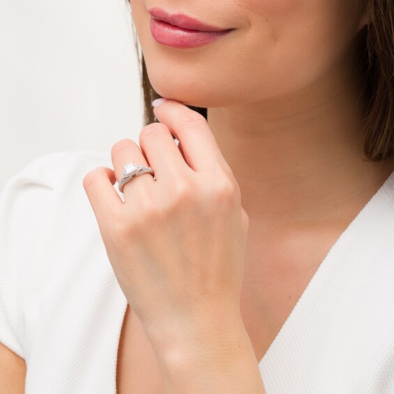 Vera Wang Love Collection 1-1/2 CT. T.w. Certified Princess-Cut Diamond Engagement Ring in 14K White Gold (I/Si2)