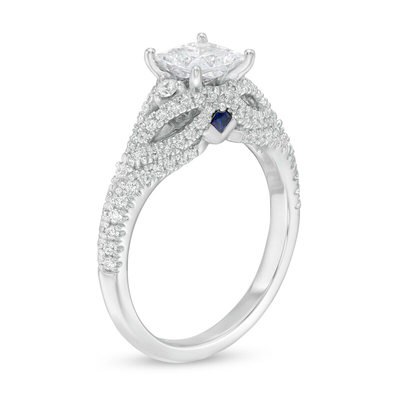 Main Image 3 of Vera Wang Love Collection 1-1/2 CT. T.W. Certified Princess-Cut Diamond Engagement Ring in 14K White Gold (I/SI2)