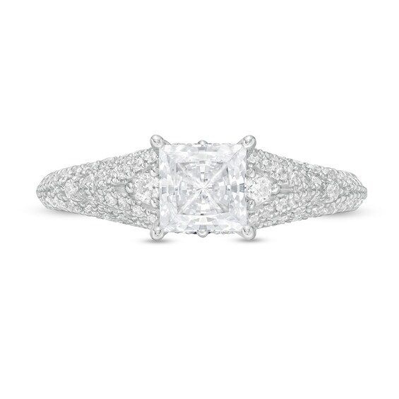 Vera Wang Love Collection 1-1/2 CT. T.w. Certified Princess-Cut Diamond Engagement Ring in 14K White Gold (I/Si2)