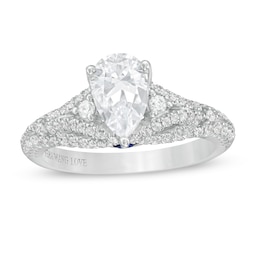 Vera Wang Love Collection 1-1/2 CT. T.W. Certified Pear-Shaped Diamond Engagement Ring in 14K White Gold (I/SI2)