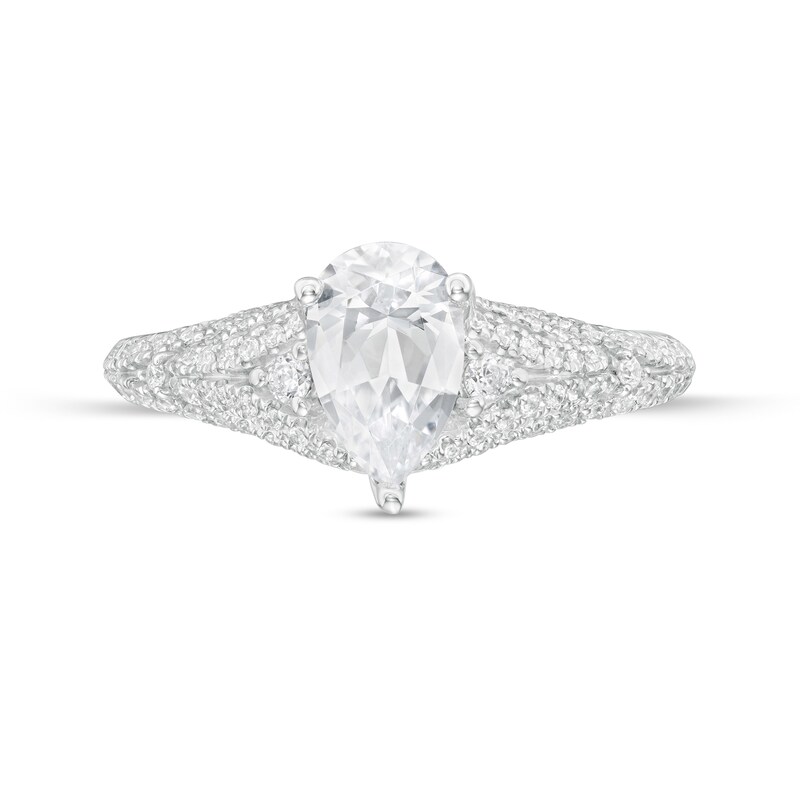 Main Image 4 of Vera Wang Love Collection 1-1/2 CT. T.W. Certified Pear-Shaped Diamond Engagement Ring in 14K White Gold (I/SI2)