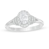 Thumbnail Image 1 of Vera Wang Love Collection 3/4 CT. T.W. Oval Diamond Frame Split Shank Engagement Ring in 14K White Gold