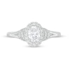 Thumbnail Image 4 of Vera Wang Love Collection 3/4 CT. T.W. Oval Diamond Frame Split Shank Engagement Ring in 14K White Gold