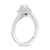 Thumbnail Image 3 of Vera Wang Love Collection 3/4 CT. T.W. Pear-Shaped Diamond Double Frame Engagement Ring in 14K White Gold