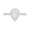 Thumbnail Image 4 of Vera Wang Love Collection 3/4 CT. T.W. Pear-Shaped Diamond Double Frame Engagement Ring in 14K White Gold