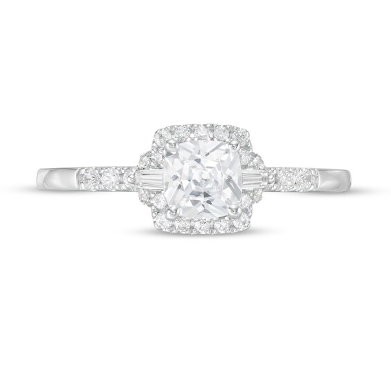 Vera Wang Love Collection 3/4 CT. T.w. Cushion-Cut Diamond Collar Engagement Ring in 14K White Gold