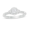 Thumbnail Image 1 of Vera Wang Love Collection 5/8 CT. T.W. Cushion-Cut Diamond Hexagonal Frame Engagement Ring in 14K White Gold