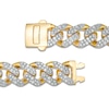 Thumbnail Image 3 of 3.39 CT. T.W. Diamond Curb Chain Necklace in Hollow 10K Gold - 20"