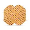 Thumbnail Image 1 of Orange and Red Garnet with Rhodolite Garnet Multi-Row Slant Heart Cuff in Sterling Silver with 14K Gold Plate