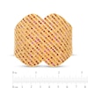 Thumbnail Image 4 of Orange and Red Garnet with Rhodolite Garnet Multi-Row Slant Heart Cuff in Sterling Silver with 14K Gold Plate