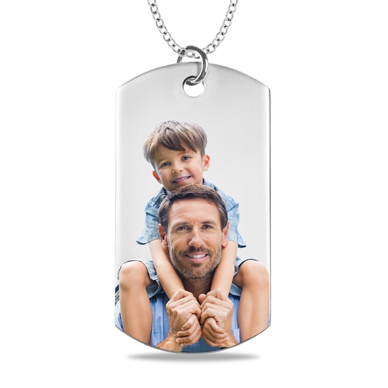 Customizable Dog Tag Necklace - Silver - LDS Necklace