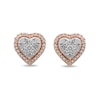Thumbnail Image 1 of 1/4 CT. T.W. Composite Diamond Heart Stud Earrings in 10K Rose Gold