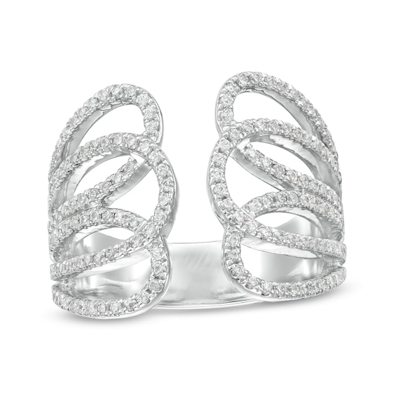 5/8 CT. T.w. Diamond Loops Open Shank Ring in 10K White Gold - Size 7