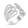 Thumbnail Image 3 of 5/8 CT. T.W. Diamond Loops Open Shank Ring in 10K White Gold - Size 7